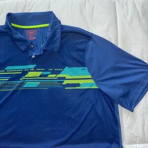 The Foundry Mens Polo Shirt Blue 3XL Button Big & Tall Short Sleeve Casual